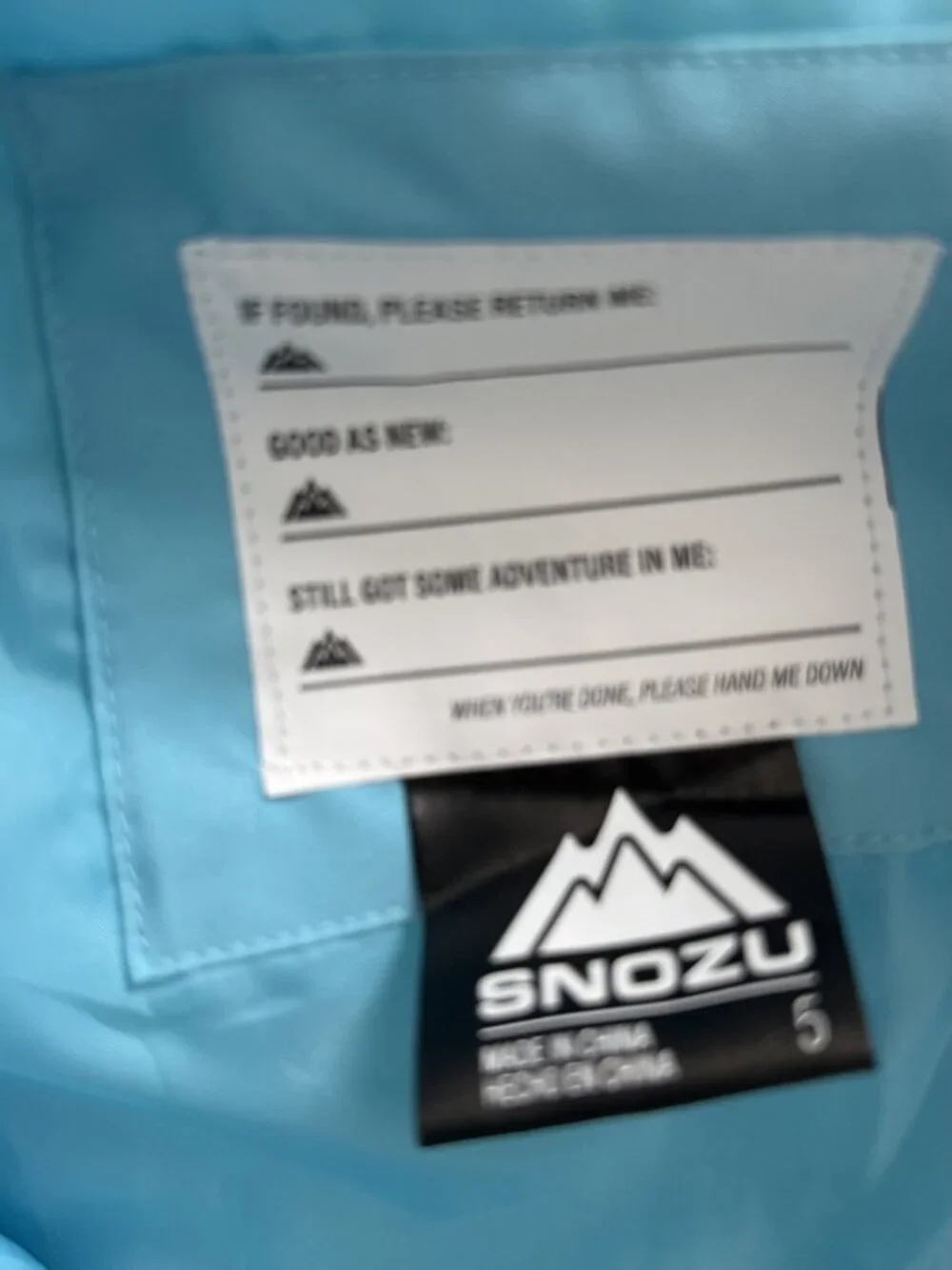 Snozu Size 5 Kids Insulated Snow Bib Overalls